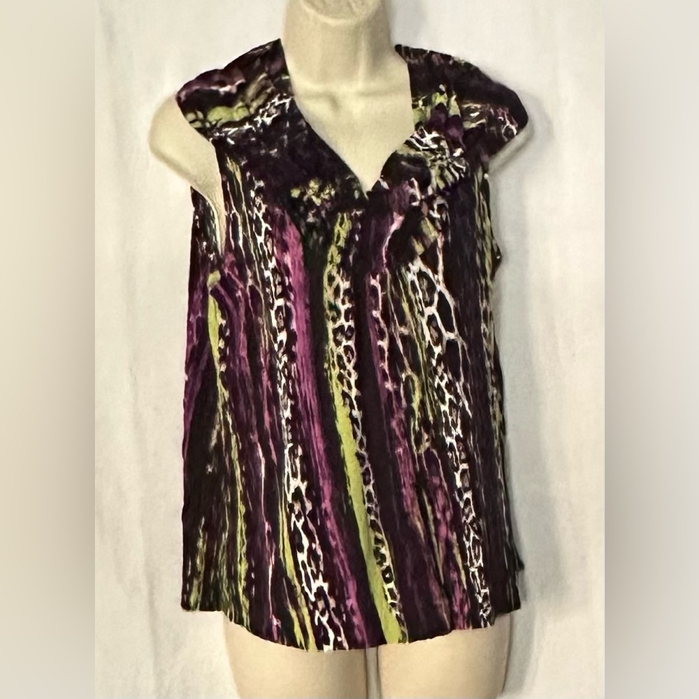 3/$15 August Silk Women’s Multicolor Drape Neck Top Size M